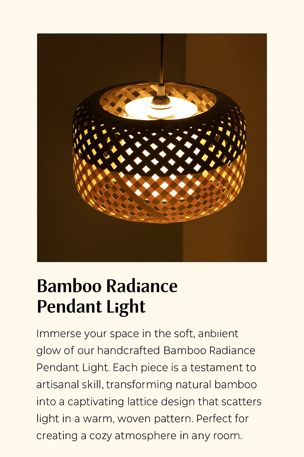 Bamboo Bliss – Handwoven Eco-Friendly Table Lamp